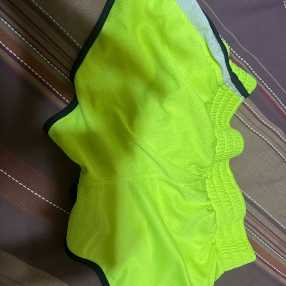 Nike Bright Yellow Workout Shorts with Black Trim Dri-Fit